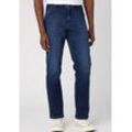 Gerade Jeans WRANGLER "Texas", Herren, Gr. 32, Länge 30, blau (arm strong), Denim/Jeans, Obermaterial: 91% Baumwolle, 7% Elastomultiester, 2% Elasthan, Basic, regular fit, Jeans