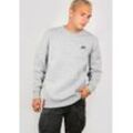 Sweatshirt ALPHA INDUSTRIES "Basic Sweater small Logo", Herren, Gr. M, grau (grau heather), angeraute Sweatware, Obermaterial: 80% Baumwolle, 20% Polyester, bedruckt, meliert, modisch, normal normal, Rundhals, Langarm Rippbündchen, Sweatshirts