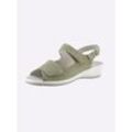 Sandalette WALDLÄUFER Gr. 4,5, grün (mint), Damen, Veloursleder, Schuhe