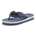 Badezehentrenner VENICE BEACH Gr. 37, blau (blau-schwarz) Damen Schuhe Zehentrenner Dianette Sandale, Pantolette, Badeschuh, Flip Flop mit modischem Print VEGAN