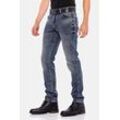 Slim-fit-Jeans CIPO & BAXX "Jeans" Gr. 30, Länge 34, blau Herren Jeans mit Allover-Gitter-Musterung, CD543