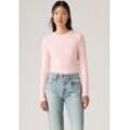 Langarmshirt LEVI'S "ESSENTIAL HM LS TEE" Gr. L (40), rosa (potpourri) Damen Shirts mit Logo Stickerei