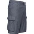 Shorts RAGWEAR "Merly Linen", Herren, Gr. 30, Normalgrößen, blau (indigo), Material: 65% Baumwolle, 35% Leinen, sportlich, bequem knielang, Hosen, Kurze Leinenhose in Cargo-Optik