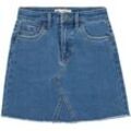 Jeansrock LEVI'S KIDS "LVG DENIM SKIRT HIGH RISE", Mädchen, Gr. 3 (98), blau (richards), Denim/Jeans, Obermaterial: 71% Baumwolle, 26% Polyester, 3% Elasthan, unifarben, casual, regular fit ca. Mitte Oberschenkel, Röcke, for GIRLS im 5-Pocket-Stil