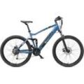 E-Bike TELEFUNKEN "Aufsteiger M935" Gr. 48, blau, E-Bikes, 48cm, 27,5 Zoll (69,85cm), Pedelec, Elektrofahrrad für Damen u. Herren, MTB