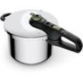 Schnellkochtopf TEFAL "Secure Trendy" Töpfe Gr. 8 l + Ø 27,65cm + Höhe 25,05cm, silberfarben (edelstahlfarben) Dampfkochtopf, Garregler,Sicherheitsvorrichtung,Korbeinsatz, Induktion