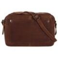 Umhängetasche CLUTY, Damen, Gr. B/H/T: 19cm x 13cm x 7cm onesize, braun (cognac), Leder, vintage, Taschen, echt Leder