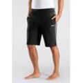 Sweatshorts BENCH. LOUNGEWEAR "kurze Relaxshort, Jogginghose" Gr. S (44/46), N-Gr, schwarz, Herren, Obermaterial: 60% Baumwolle, 40% Polyester, unifarben mit Farbeinsatz, Hosen, weicher Sweat-Qualität