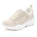 Sneaker LASCANA Gr. 36, beige, Damen, Obermaterial: 50% Lederimitat, 50% Textilmaterial. Futter: 100% Textilmaterial. Decksohle: 100% Textilmaterial. Laufsohle: 100% Synthetik, unifarben, Schuhe, Halbschuh, Sportschuh, leichte Chunky Sohle, weiche Innensohle VEGAN