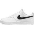 Sneaker NIKE SPORTSWEAR "COURT VISION LOW NEXT NATURE" Gr. 42,5, schwarz-weiß (weiß, schwarz, weiß), Leder, Synthetik, Textil, Schuhe, Design auf den Spuren des Air Force 1