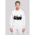 Kapuzenpullover F4NT4STIC "Cities Collection - Hamburg skyline", Herren, Gr. L, weiß, Obermaterial: 50% Baumwolle, 50% Polyester, casual, relaxed fit, Pullover, Print