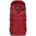 Steppweste NAVAHOO "Kassidy", Damen, Gr. S (36), rot (blutrot), Oberstoff: 100% Nylon; Futter: 100% Polyester; Wattierung: 100% Polyester, modisch, tailliert hüftbedeckend, Westen, stylische ärmellose Damen Weste mit Kapuze