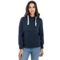 Kapuzensweatshirt DEPROC ACTIVE "HildaCMYK II WOMEN", Damen, Gr. 36/38 (M), blau (navy), 50% Baumwolle, 50% Polyester, casual, bequem, Langarm angesetztes Bündchen, Sweatshirts, weiche Fleecejacke mit Kängurutasche