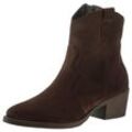 Cowboy Stiefelette TAMARIS Gr. 38, braun (dunkelbraun) Damen Schuhe Cowboyboots Cowboy-Stiefelette Stiefelette Blockabsatz, Festival, Western-Boots mit modischen Kontrastnähten