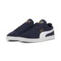 Sneaker PUMA "PUMA Club II Suede Sneakers Erwachsene" Gr. 37.5, blau (navy weiß gold blau), Obermaterial: Leder, Synthetik; Futter: Textil; Innensohle: Textil; Laufsohle: Gummi, Schuhe