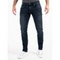 Slim-fit-Jeans PEAK TIME "Mailand", Herren, Gr. 30, Länge 34, blau (dunkelblau), Denim/Jeans, Obermaterial: 87% Baumwolle, 9% Polyester, 4% Elasthan, Basic, slim fit knöchellang, Jeans 5-Pocket-Jeans, Herren Jeans mit super hohem Stretch-Anteil