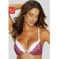 Push-up-BH LASCANA Gr. 70, Cup AA, lila (lila, mauve) Damen BHs BH Hochzeitsdessous Hochzeitswäsche Push-up-BH Spitzenwäsche Bügel-BH Schalen-BH Spitzen-BH Dirndl-BH mit verstellbarer vorderer Mitte, Dessous