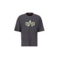 T-Shirt ALPHA INDUSTRIES "Alpha Industries Men - T-Shirts Logo Edge T" Gr. L, grau (vintage grey) Herren Shirts