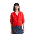 Cardigan MARC O'POLO DENIM "aus gebürstetem Schurwolle-Mohair-Mix" Gr. L, rot Damen Strickjacken