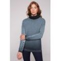 Rollkragenpullover SOCCX, Damen, Gr. L, blau, Material: 100% Baumwolle, Intarsienmuster, casual, lässig geschnitten normal, Rundhals, Pullover, aus Baumwolle