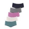 Panty VIVANCE, Damen, Gr. 32/34, bunt (anthrazit meliert, beige meliert, flieder, eukalyptus, navy), Single Jersey, Obermaterial: 95% Baumwolle, 5% Elasthan. Spitze: 90% Polyamid, 10% Elasthan, unifarben, meliert, körpernah, Unterhosen, aus elastischer Baumwolle