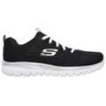 Sneaker SKECHERS "GRACEFUL - GET CONNECTED", Damen, Gr. 38, schwarz-weiß (schwarz, weiß), Textil, sportlich, Schuhe, in Schuhweite G (weit), Freizeitschuh, Halbschuh, Schnürschuh