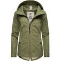 Outdoorjacke RAGWEAR "Monade Übergang" Gr. L (40), gelb (gelbgrün), Damen, Obermaterial: 100% Polyester, Innenfutter: 100% Polyester, Jacken, stylische Übergangsjacke mit großer Kapuze