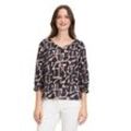 Schlupfbluse BETTY & CO "Betty Co mit Print" Gr. 38, braun (taupe, schwarz), Damen, Obermaterial: 100% Baumwolle., Blusen