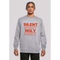 Kapuzenpullover F4NT4STIC "Silent Night Holy Weihnachten" Gr. L, grau (erdgrau) Herren Pullover Hoodie Sweatshirt Print