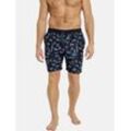 Badeshorts JAN VANDERSTORM "Badeshort CORNELIS", Herren, Gr. LXL, N-Gr, blau (dunkelblau bedruckt), Obermaterial: 100% Polyester PES., casual, Badehosen, mit maritimen Aufdrucken