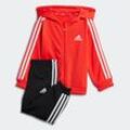 Trainingsanzug ADIDAS SPORTSWEAR "I 3S SHINY TS" Gr. 74, rot (bright red, white) Kinder Sportanzüge für Babys und Kleinkinder