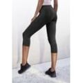 Caprileggings LASCANA ACTIVE Gr. S (36/38), N-Gr, schwarz, Damen, Jersey, Obermaterial: 95% Baumwolle, 5% Elasthan, unifarben, Hosen, mit breitem Komfortbund