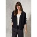 Cardigan CECIL Gr. L (42), grau (deep charcoal grau) Damen Strickjacken mit V-Ausschnitt