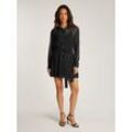 Hemdblusenkleid TOMMY JEANS "TJW STAR MINI SHIRT DRESS EXT" Gr. L (40), N-Gr, schwarz Damen Kleider im transparenten Look