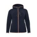 Fleecejacke POLARINO "Große Größen", Damen, Gr. 40, blau (marine), Obermaterial: 100% Polyester, unifarben, casual, figurumspielend normal, ohne Ausschnitt, Langarm, Jacken, Atmungsaktiv und wärmend