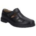 Klettschuh JOSEF SEIBEL "Alastair 08", Herren, Gr. 43, schwarz, Leder, unifarben, klassisch, Schuhe, Bäcker Sandale, Halbschuh, Komfortschuh in extraweiter Passform