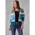 Cardigan CECIL Gr. L (42), blau (celestial aqua blau) Damen Strickjacken mit V-Ausschnitt