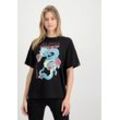 T-Shirt ALPHA INDUSTRIES "Alpha Industries Women - T-Shirts Heritage Dragon OS T Wmn" Gr. S, schwarz Damen Shirts