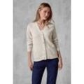 Cardigan CECIL Gr. L (42), beige (alabaster melange) Damen Strickjacken mit V-Ausschnitt