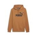 Kapuzensweatshirt PUMA "ESS BIG LOGO HOODIE FL (S)" Gr. L, braun (caramel latte) Herren Sweatshirts