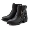 Bikerboots LASCANA Gr. 36, schwarz Damen Schuhe mit robuster Sohle,Zierschnallen,Winterstiefelette, Ankle Boots, VEGAN