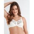 Bügelloser BH FELINA "Moments", Damen, Gr. 100, Cup C, gelb (vanille), Spitze, Obermaterial: 80% Polyamid, 13% Polyester, 7% Elasthan, unifarben, feminin, BHs, mit Spitze, Blumenstickerei, Stützfunktion und Vollkörbchen