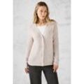 Cardigan CECIL, Damen, Gr. L (42), beige (alabaster beige melange), Stoff, 37% Baumwolle, 34% Polyacryl, 26% Polyester, 3% Elasthan, Strukturmuster, casual, normal normal, V-Ausschnitt, Langarm Bündchen, Strickjacken, mit Knopfleiste