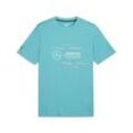 T-Shirt PUMA "Mercedes-AMG Petronas F1 Logo T-Shirt Herren", Herren, Gr. S, grün (sheen grün), Obermaterial: 100% Baumwolle; Rippe: 20% Polyester, 80% Baumwolle, regular fit, Rundhals, Shirts