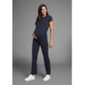 Umstands-Set NEUN MONATE "2tlg. Set T-Shirt + Leggings für Schwangerschaft und Stillzeit" Gr. 36/38, blau (marine, marine), Damen, Obermaterial: 95% Baumwolle, 5% Elasthan, unifarben, KOB Set-Artikel, T-Shirt und Leggings einzeln tragbar