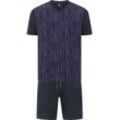 Shorty JAN VANDERSTORM "Kurzer Schlafanzug LENJO" Gr. L, blau (dunkelblau) Herren Homewear-Sets