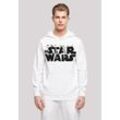 Kapuzenpullover F4NT4STIC "Star Wars Minimalist Logo", Herren, Gr. XL, weiß, Obermaterial: 50% Baumwolle, 50% Polyester, casual, relaxed fit, Langarm, Pullover, Print