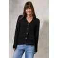 Cardigan CECIL Gr. XL (44), schwarz, Damen, Web, 68% Baumwolle, 32% Polyester, unifarben, Strickjacken, mit V-Ausschnitt