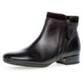 Stiefelette GABOR "Pisa", Damen, Gr. 38,5, schwarz, Glattleder, Ziegenveloursleder, unifarben, klassisch, Schuhe, Blockabsatz, Businessschuh, Komfortschuh in Weite H (=sehr weit)