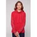 Rollkragenpullover SOCCX, Damen, Gr. XL, rot (clear rot), Material: 80% Polyester, 20% Baumwolle, bedruckt, casual, lässig geschnitten normal, Rundhals, Langarm eingesetzt Bündchen, Pullover, aus Flauschstrick